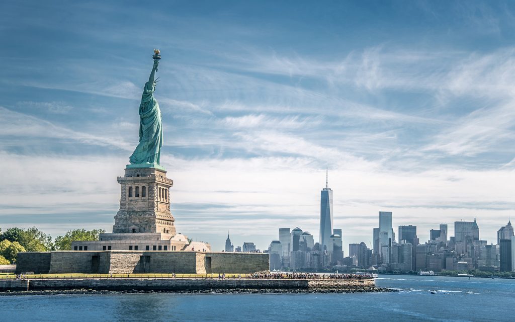 Statue of Liberty with the New York City skyline