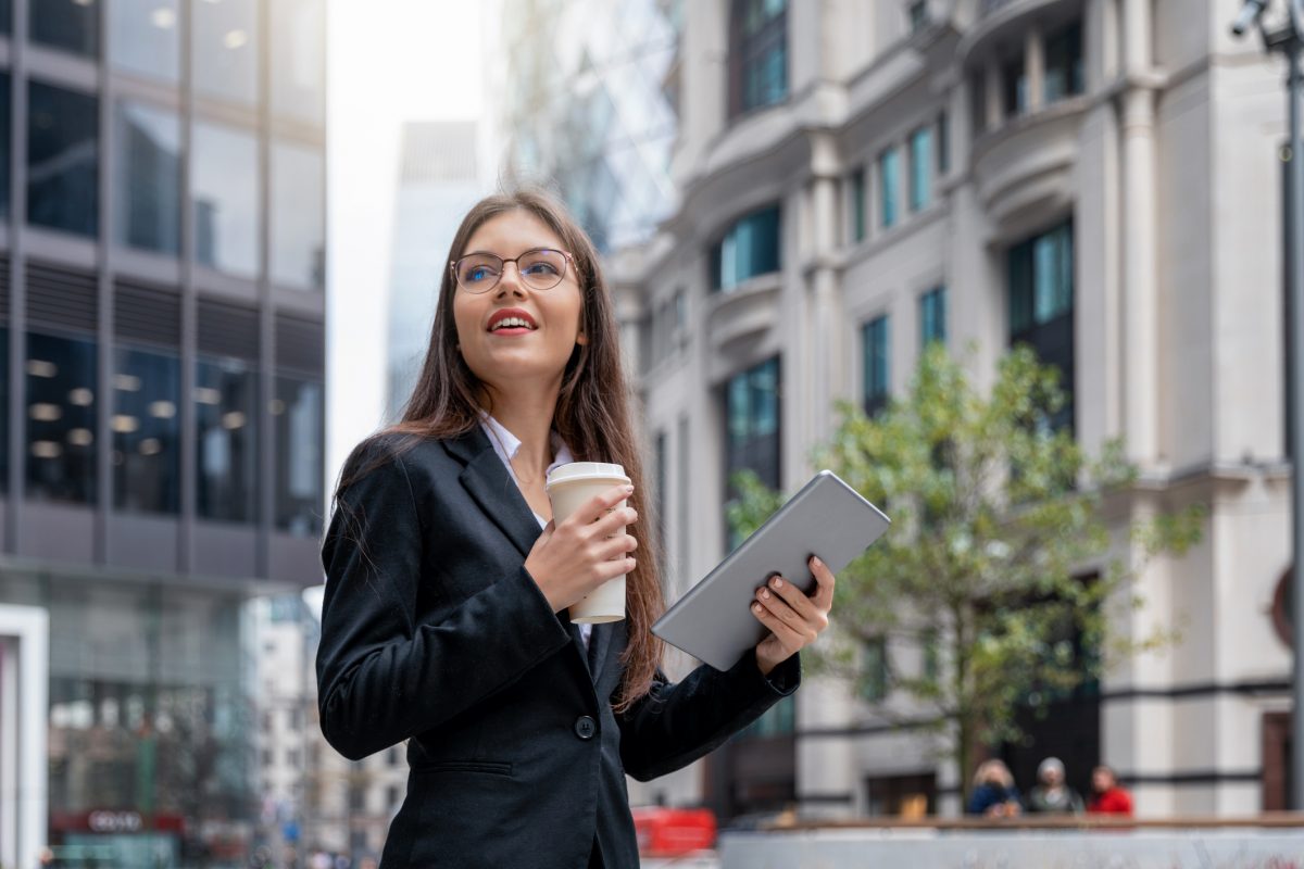 Business woman in the City of London