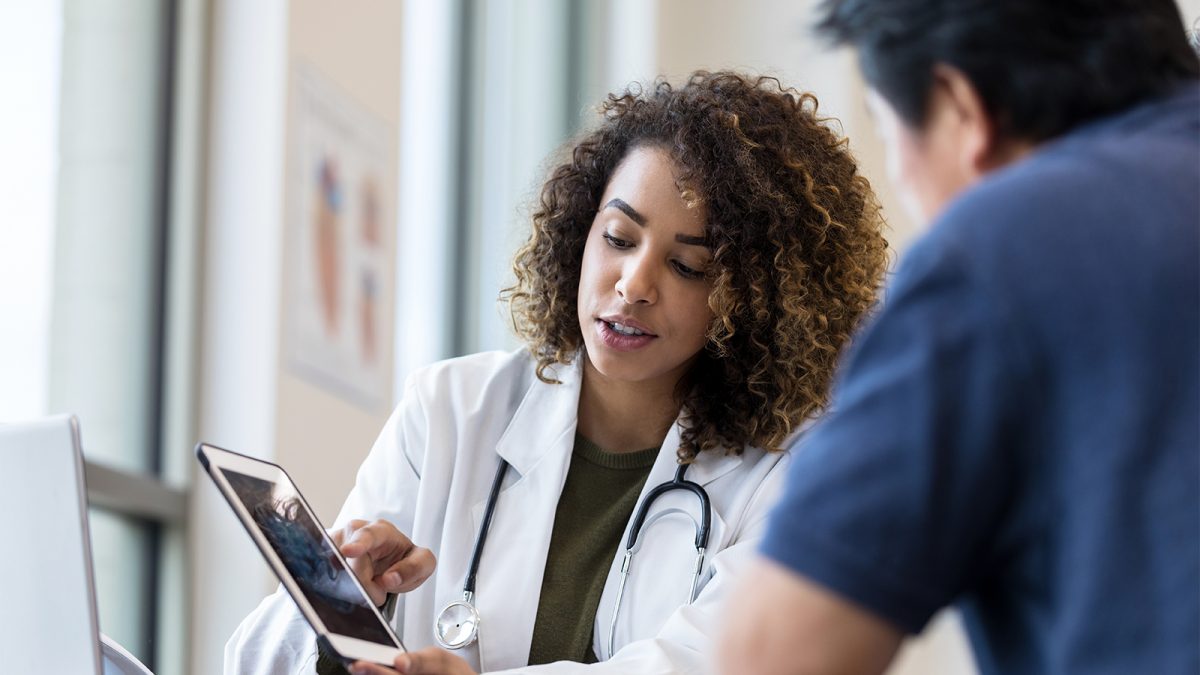 doctor explaining test results